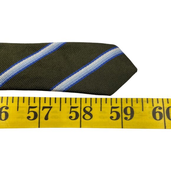 Brooks Brothers Makers Silk Tie Striped Repp Green Blue - Picture 7 of 7